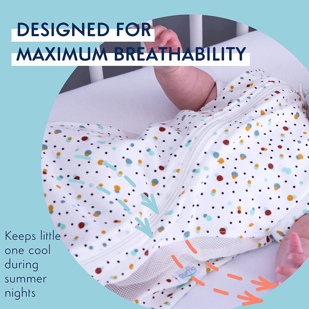 Purflo Baby Sleeping Bag 0.5 TOG Scandi Spot Age- 3 Months to 9 Months