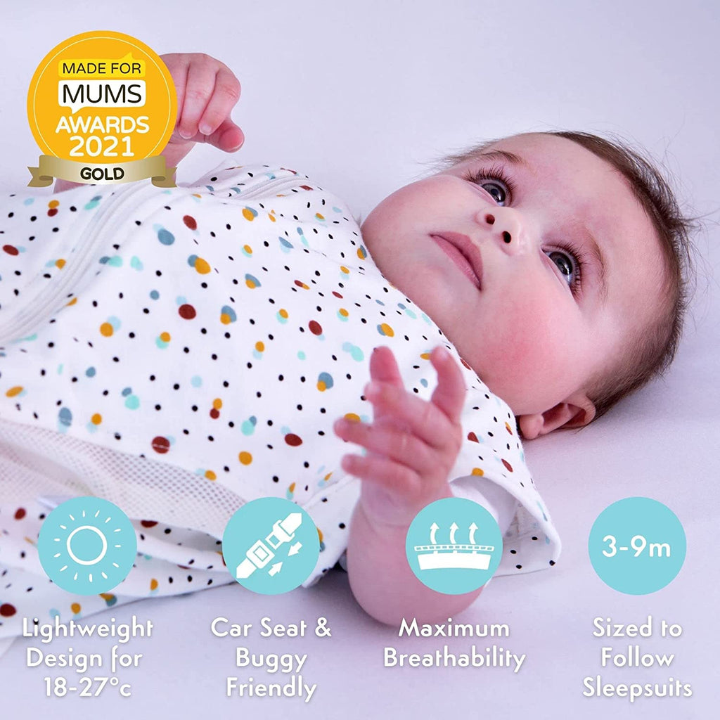 Purflo Baby Sleeping Bag 0.5 TOG Scandi Spot Age- 3 Months to 9 Months