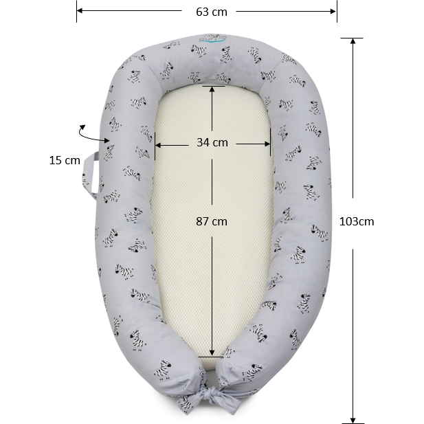 Purflo Purair Baby Breathable Maxi Sleep Nest Zebra Age- 6 Months to 36 Months