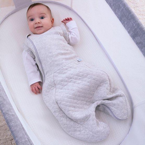 Purflo Swaddle to Sleep Baby Bag 0-4m Lightweight, Minimal Grey