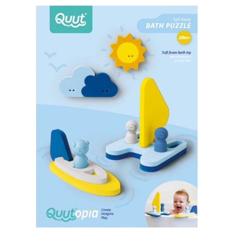 Quut Quutopia Sail Away Bath Puzzle 3D Blue/Yellow Age- 10 Months & Above