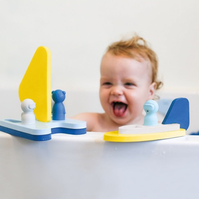 Quut Quutopia Sail Away Bath Puzzle 3D Blue/Yellow Age- 10 Months & Above