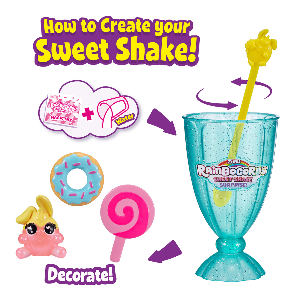 Rainbocorns Sweet-Shake Surprise Collectibe Plush Toy Set Assorted  Multicolor Age- 3 Years & Above