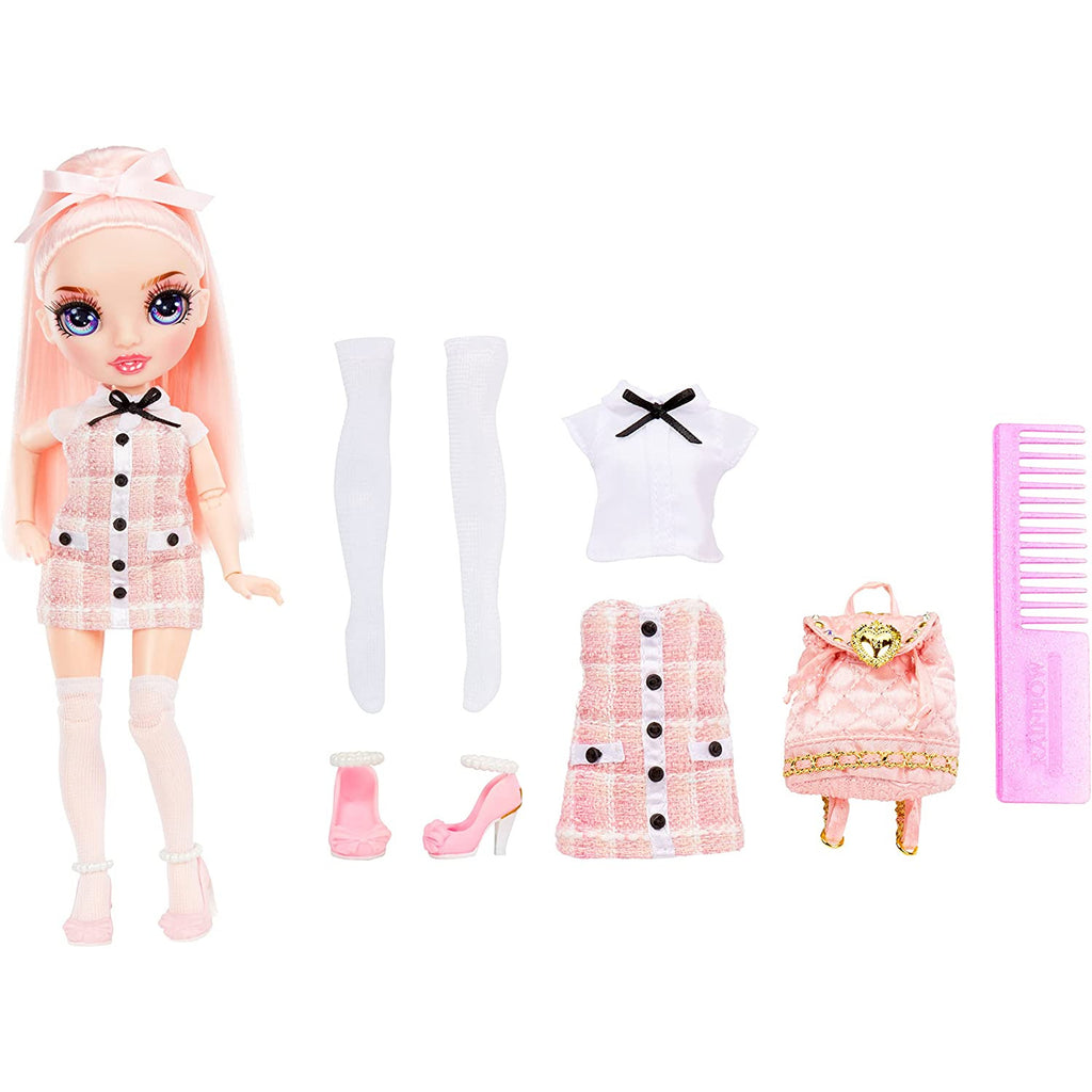 Rainbow High Junior High Series 2 Bella Parker- 9-inch Pink Fashion Doll with Doll Accessories Multicolor Age- 3 Years & Above