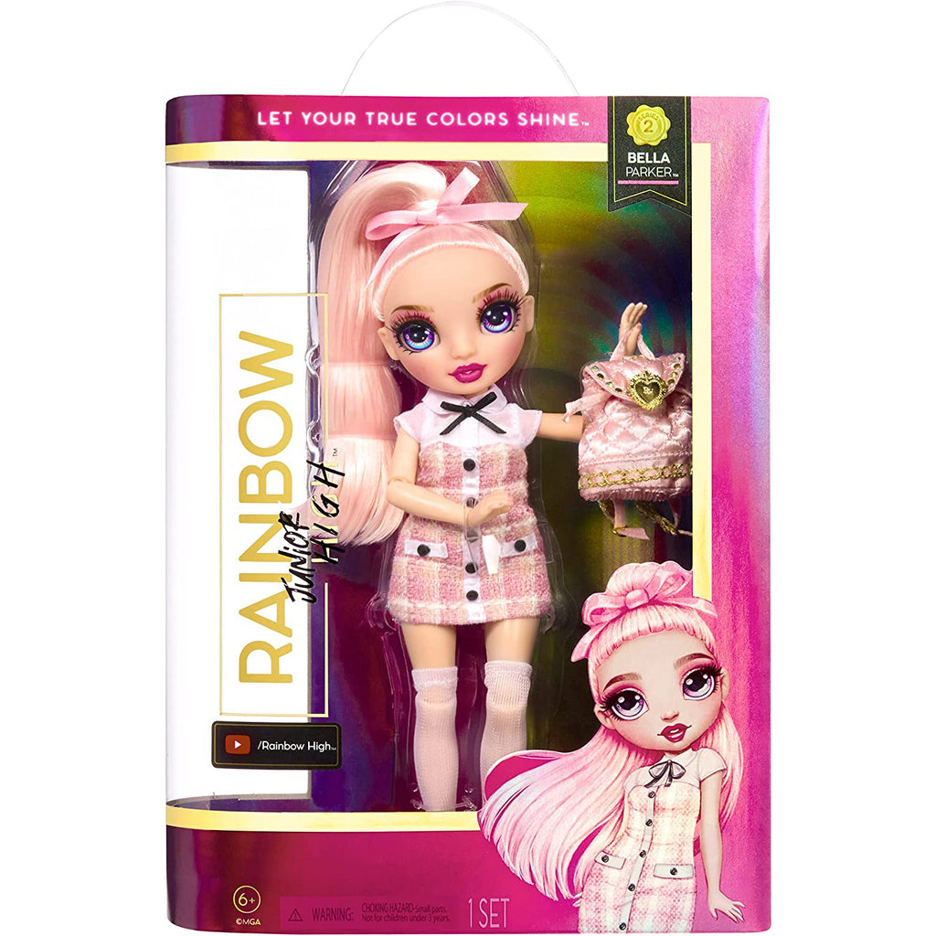 Rainbow High Junior High Series 2 Bella Parker- 9-inch Pink Fashion Doll with Doll Accessories Multicolor Age- 3 Years & Above