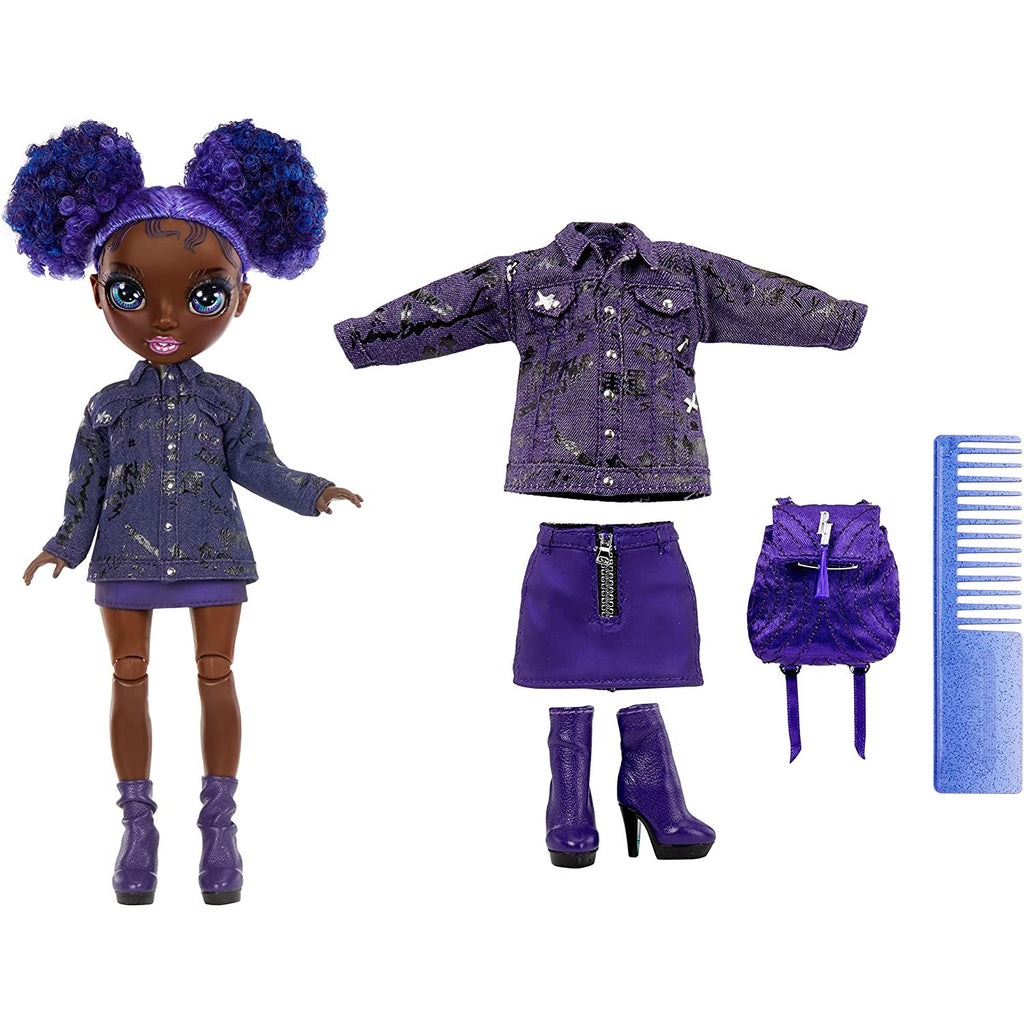 Rainbow High Junior High Series 2 Krystal Bailey- 9-inch Purple Fashion Doll with Doll Accessories Multicolor Age- 3 Years & Above