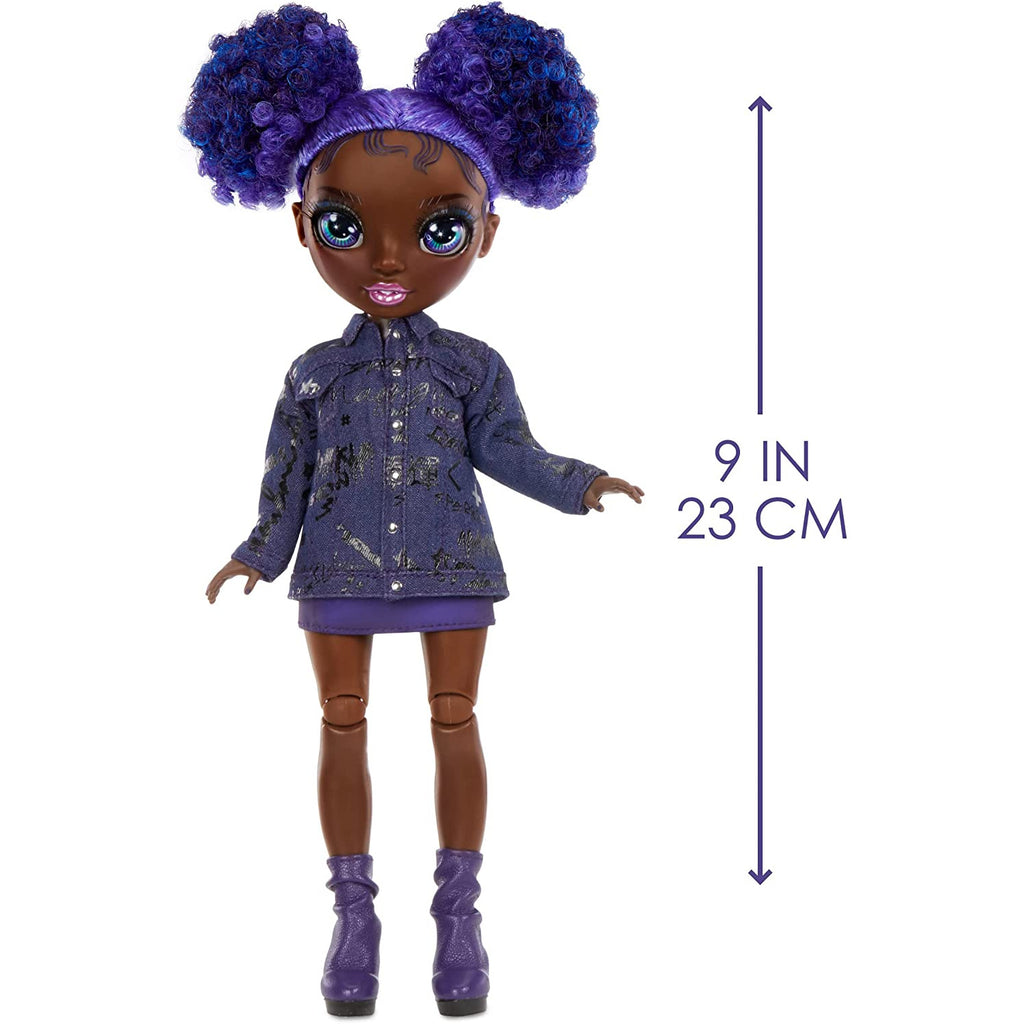 Rainbow High Junior High Series 2 Krystal Bailey- 9-inch Purple Fashion Doll with Doll Accessories Multicolor Age- 3 Years & Above