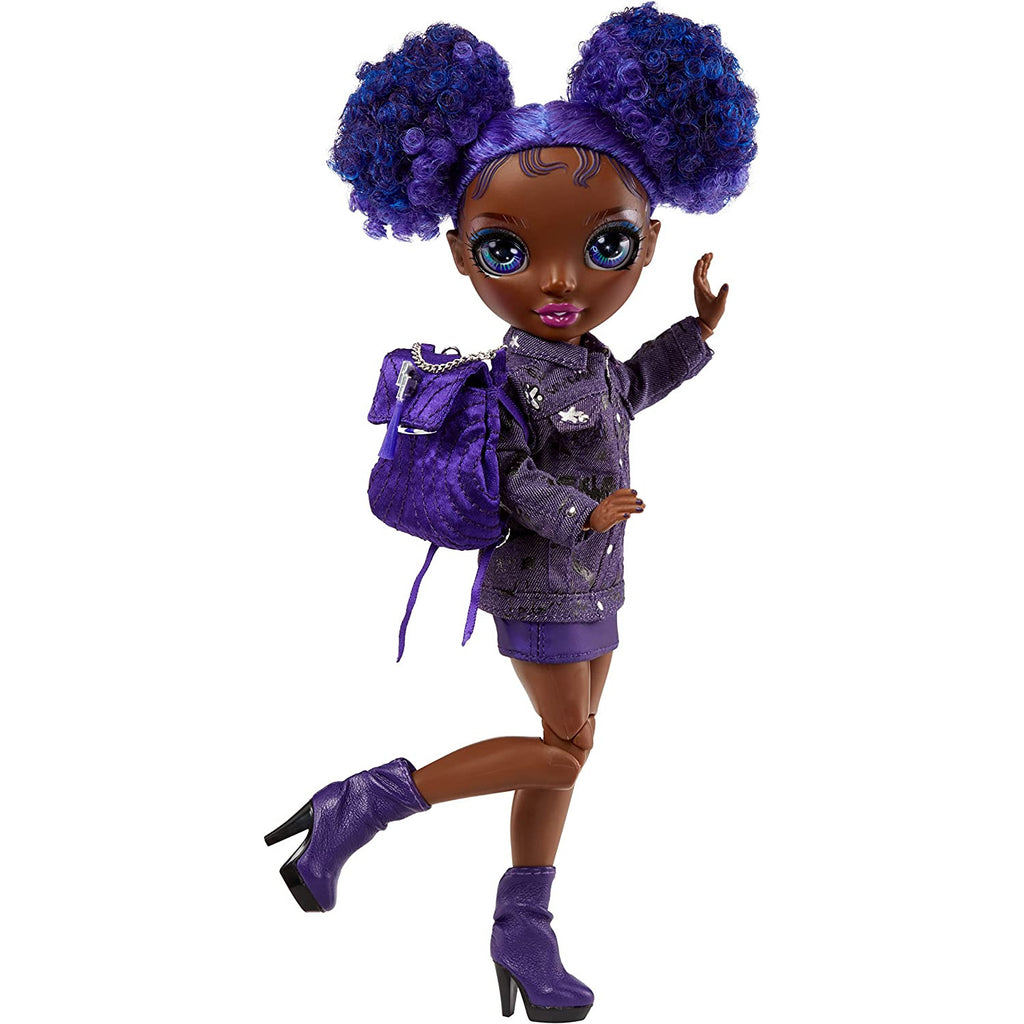 Rainbow High Junior High Series 2 Krystal Bailey- 9-inch Purple Fashion Doll with Doll Accessories Multicolor Age- 3 Years & Above