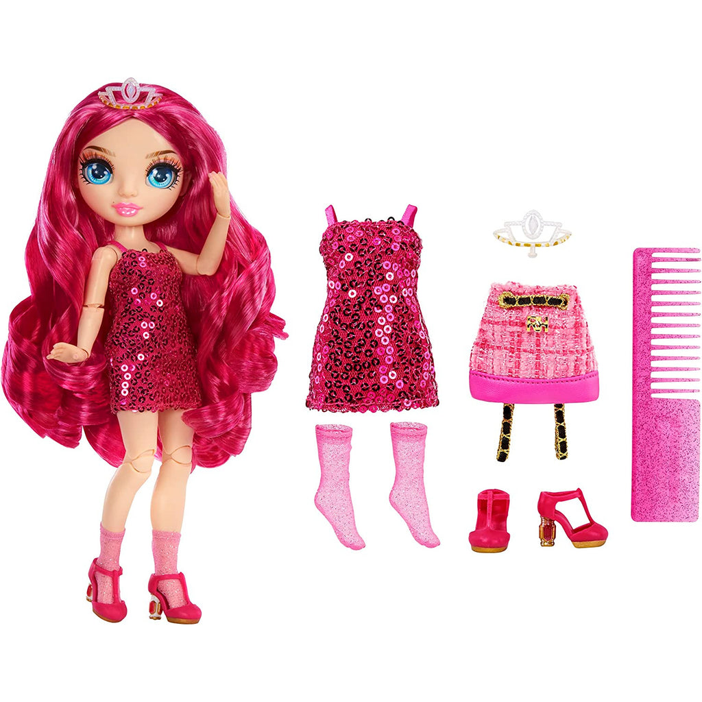 Rainbow High Junior High Series 2 Stella Monroe- 9-inch Fuchsia Pink Fashion Doll with Doll Accessories  Multicolor Age- 3 Years & Above
