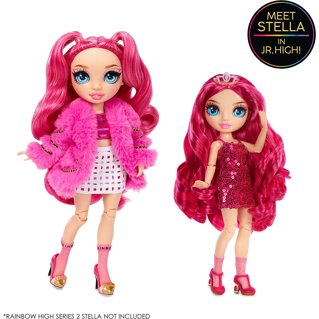 Rainbow High Junior High Series 2 Stella Monroe- 9-inch Fuchsia Pink Fashion Doll with Doll Accessories  Multicolor Age- 3 Years & Above
