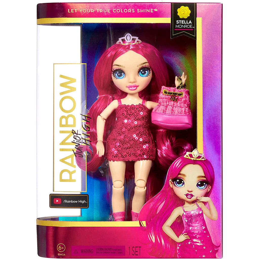 Rainbow High Junior High Series 2 Stella Monroe- 9-inch Fuchsia Pink Fashion Doll with Doll Accessories  Multicolor Age- 3 Years & Above