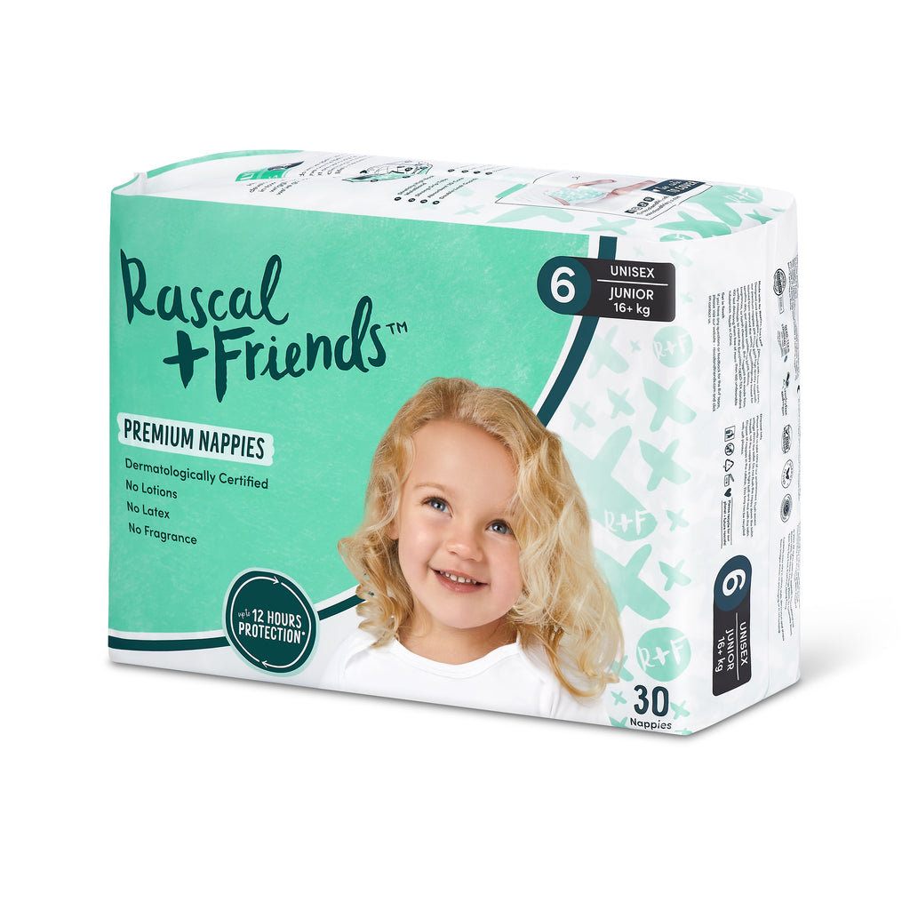 Rascal Size 6 Rascals Premium Adhesive Junior Kids Nappy Diapers Size 6 (16 Kgs ...