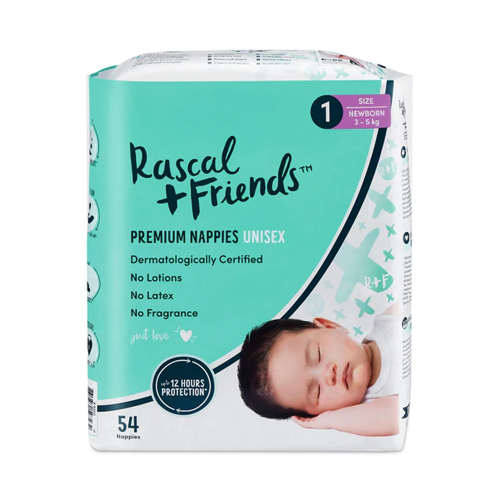 Rascal Premium Adhesive Newborn Nappy Diapers Size 1 3 5 Kgs 54 rascal-premium-adhesive-newborn-nappy-diapers-size-1-3-5-kgs-54