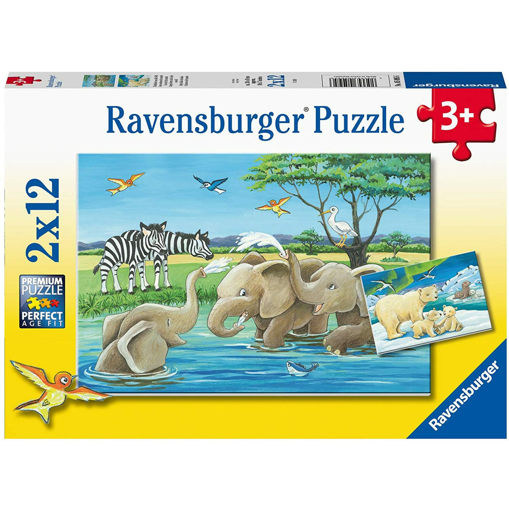 Ravensburger Baby Safari Animals Puzzle 2 x 12 Pieces 3Y+
