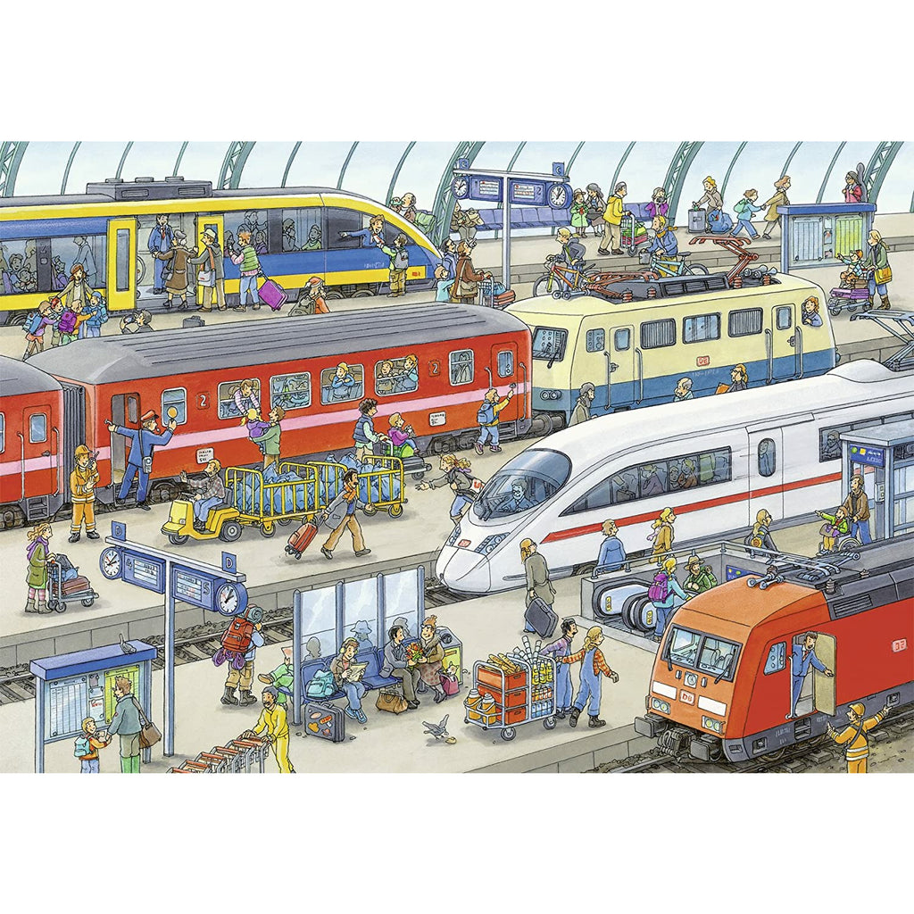 Ravensburger Busy Train Station Puzzle 2 x 24 Pieces 4Y+