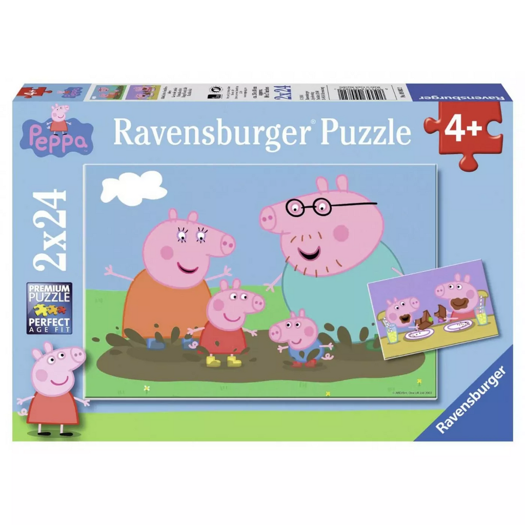 Ravensburger Peppa Pig Happy Family Jigsaw Puzzle 2 x 24 Pieces Age- 4 Years & Above