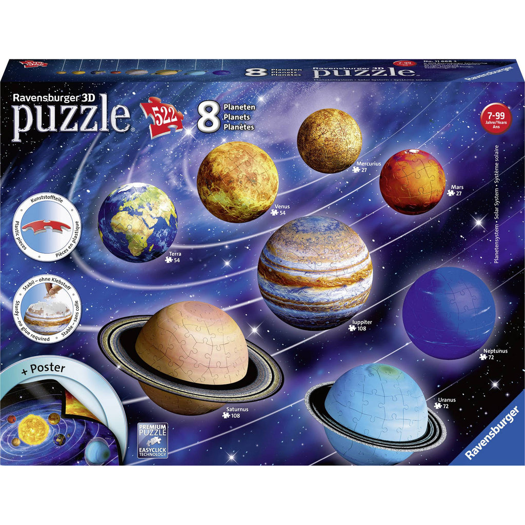 Ravensburger Solar System 3D Puzzle 27/54/72/108 Pieces Age- 7 Years & Above