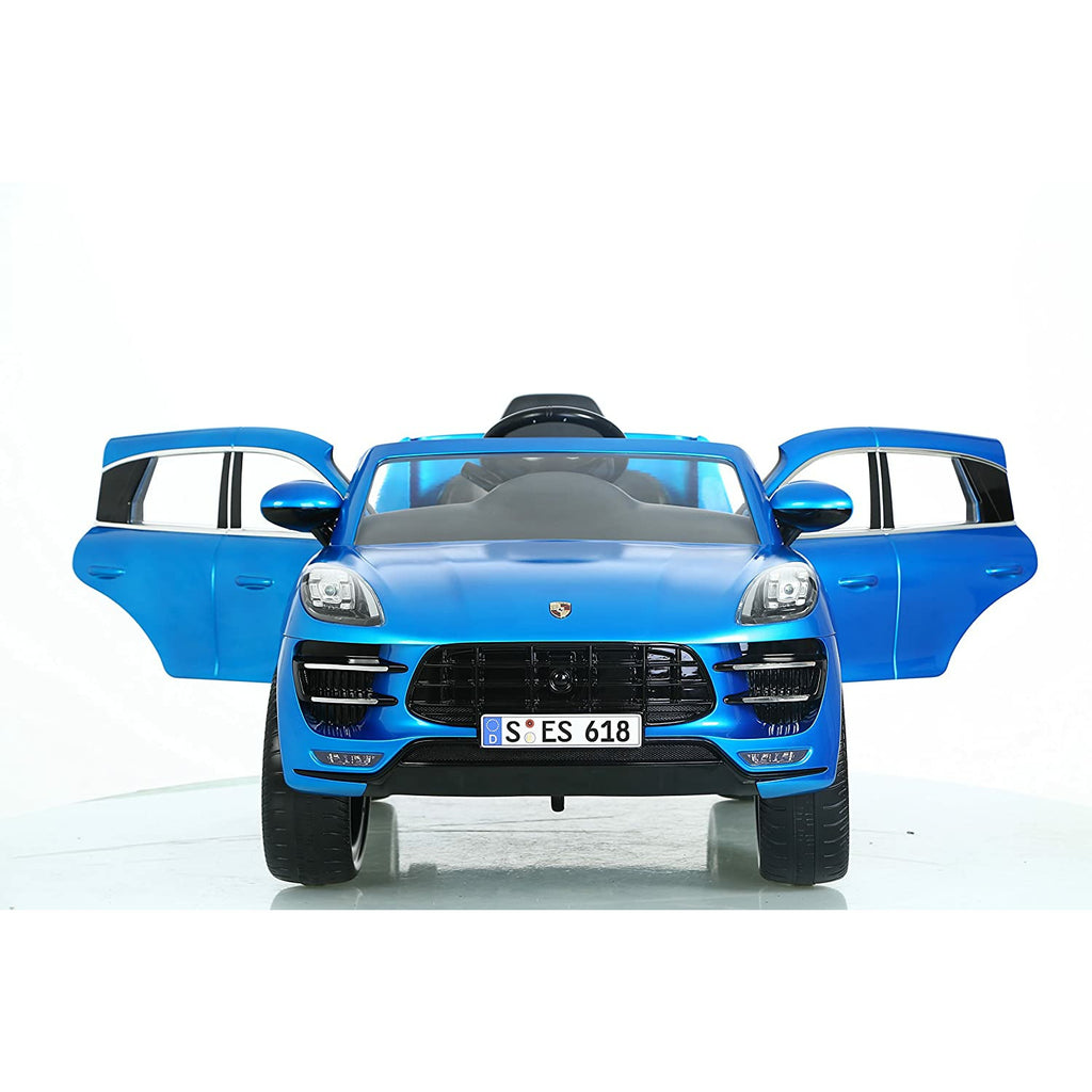 Rollplay Porsche Macan, 12V, Remote Control, Blue Age 3-6Y