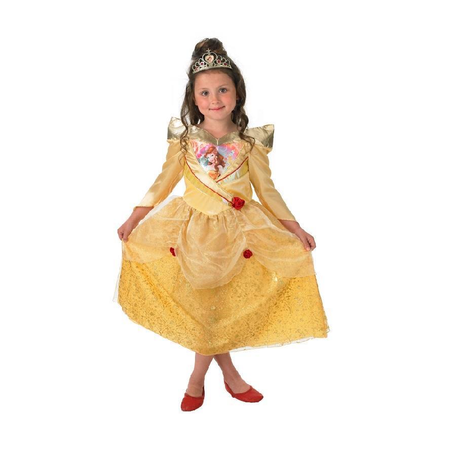 Rubies Costumes Disney Beauty and the Beast Princess Belle Golden Shimmer Dress Girl Age 5-6Y