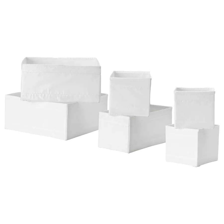 Skubb Box, Set Of 6, White