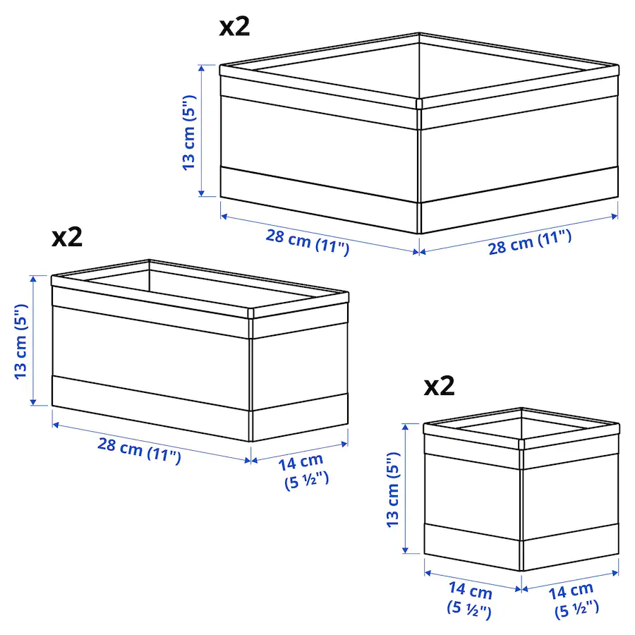 Skubb Box, Set Of 6, White