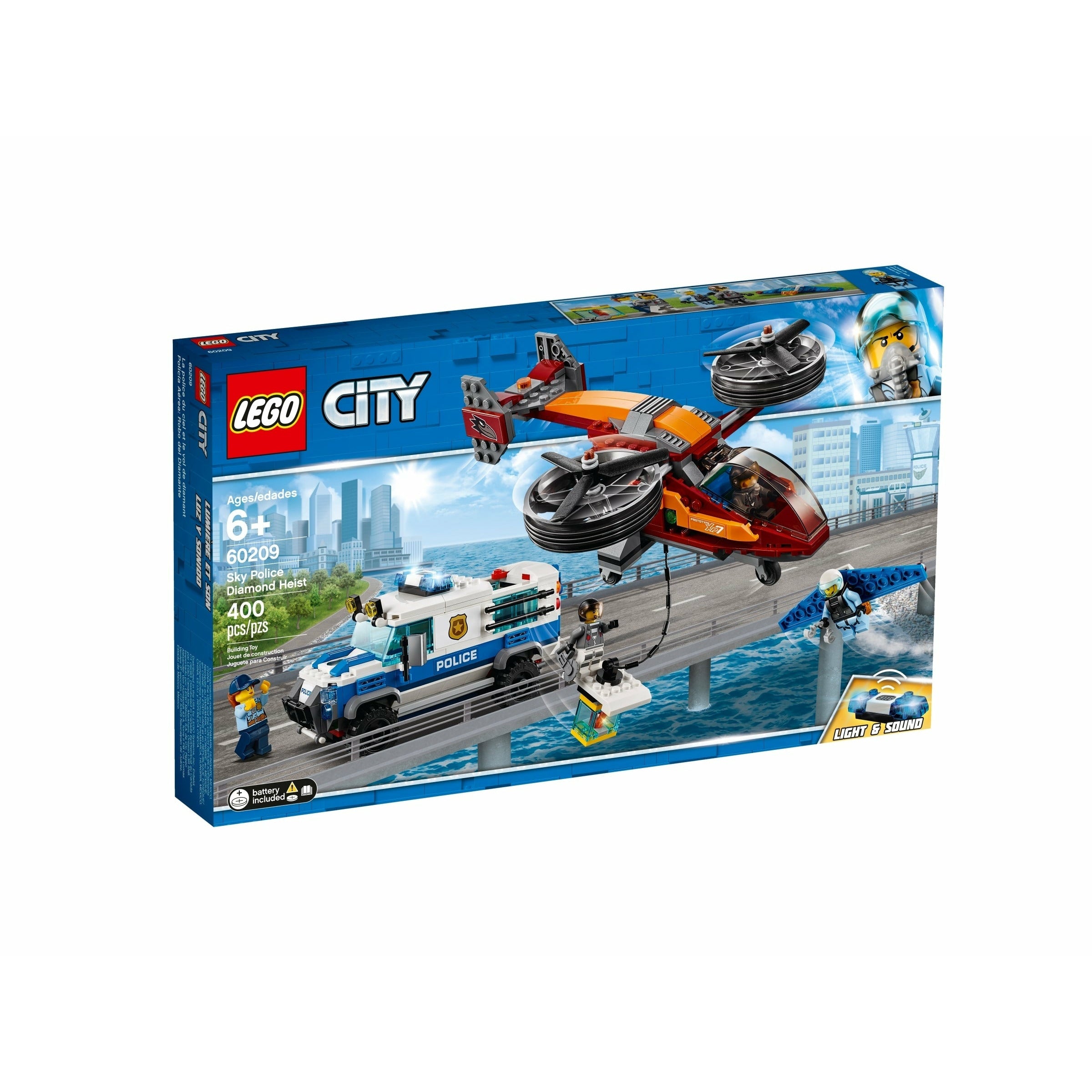 Lego® City Sky Police Diamond Heist Building Set 8Y+ Boy Peekaboo
