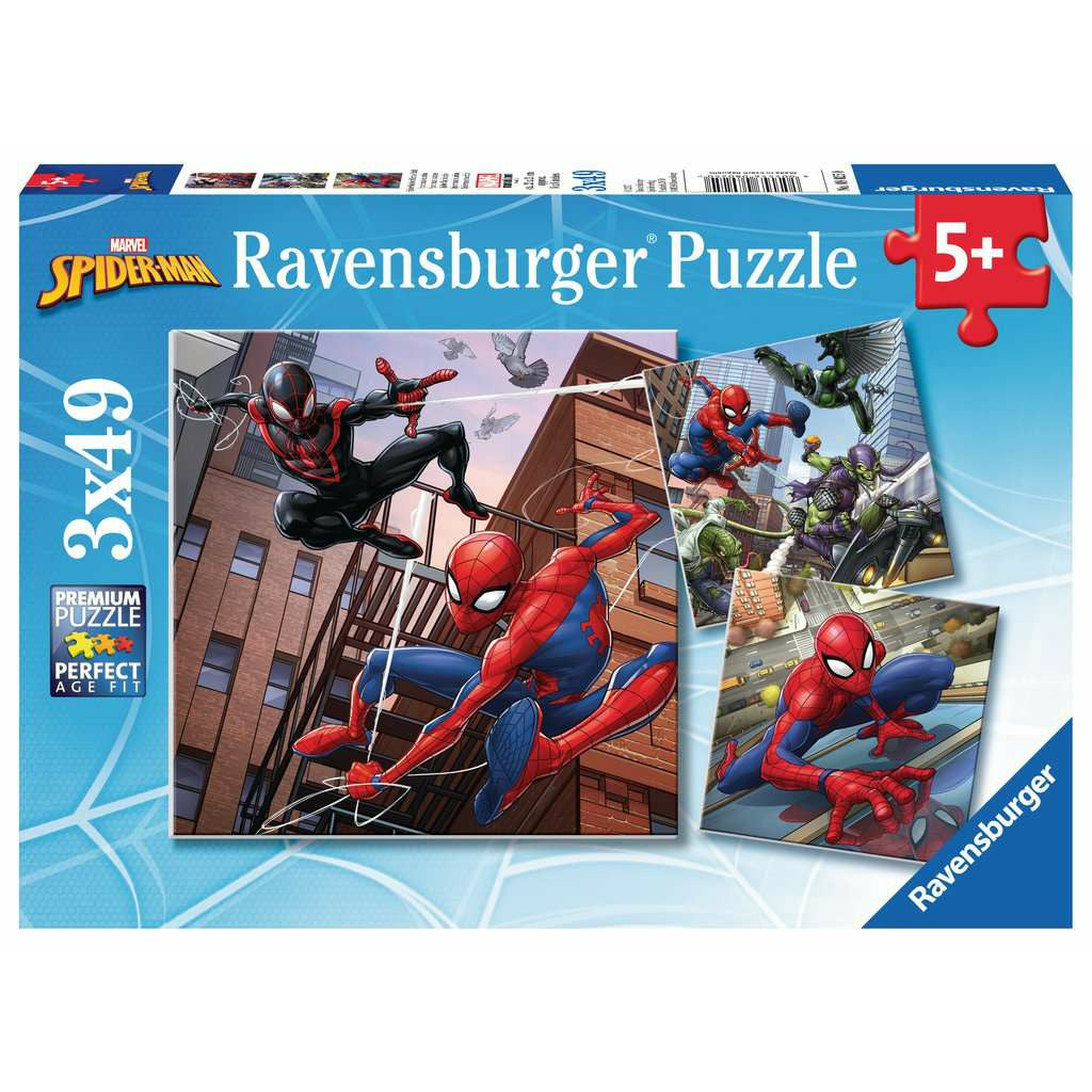 Ravensburger Marvel Spiderman in Action Puzzle 3 x 49 Pieces 5Y+