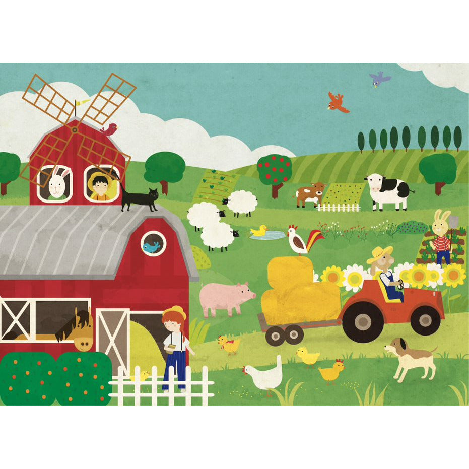 Sassi Book And Giant Puzzle Round Box The Farm Age- 3 Years & Above