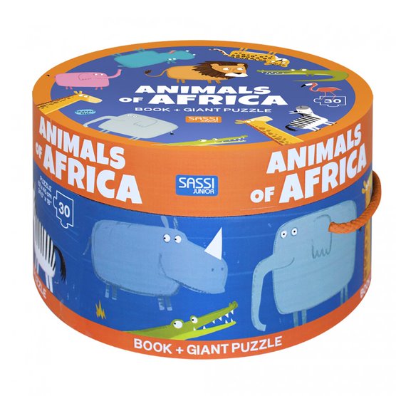 Sassi Book and Giant Puzzle - THE ANIMALS OF AFRICA Sassi Book and Giant Puzzle - THE ANIMALS OF AFRICA