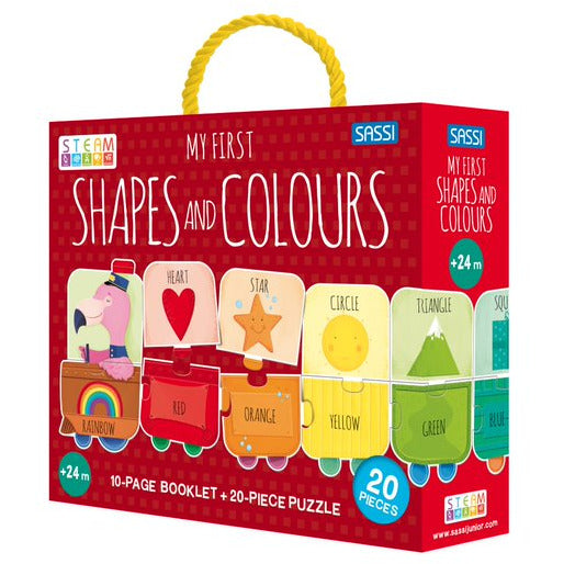 Sassi Junior Junior Steam Puzzle My First Shapes And Colors 20-Piece Puzzles & Booklet Multicolor Age- 2 Years & Above