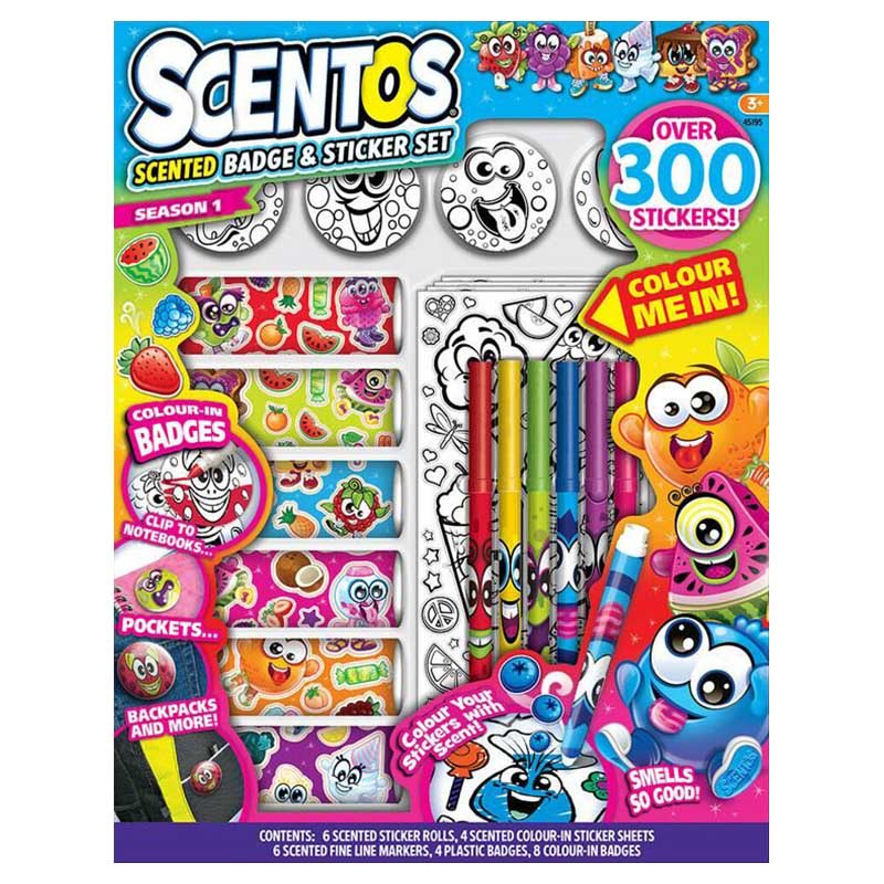 Scentos Scented Badge and Sticker Set Multicolor Age-3 Years & Above