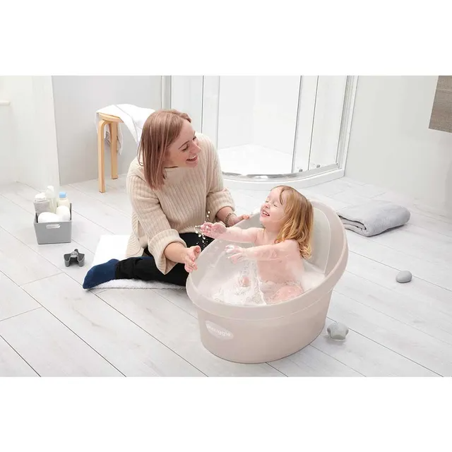 Shnuggle - Toddler Bath Tub W/ Plug & Seat Support Taupe Age- 12 Months to 4 Years