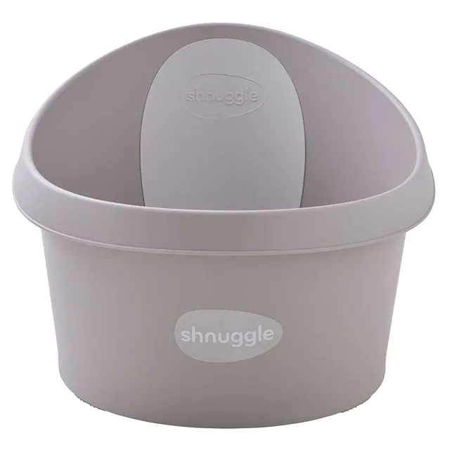 Shnuggle - Toddler Bath Tub W/ Plug & Seat Support Taupe Age- 12 Months to 4 Years