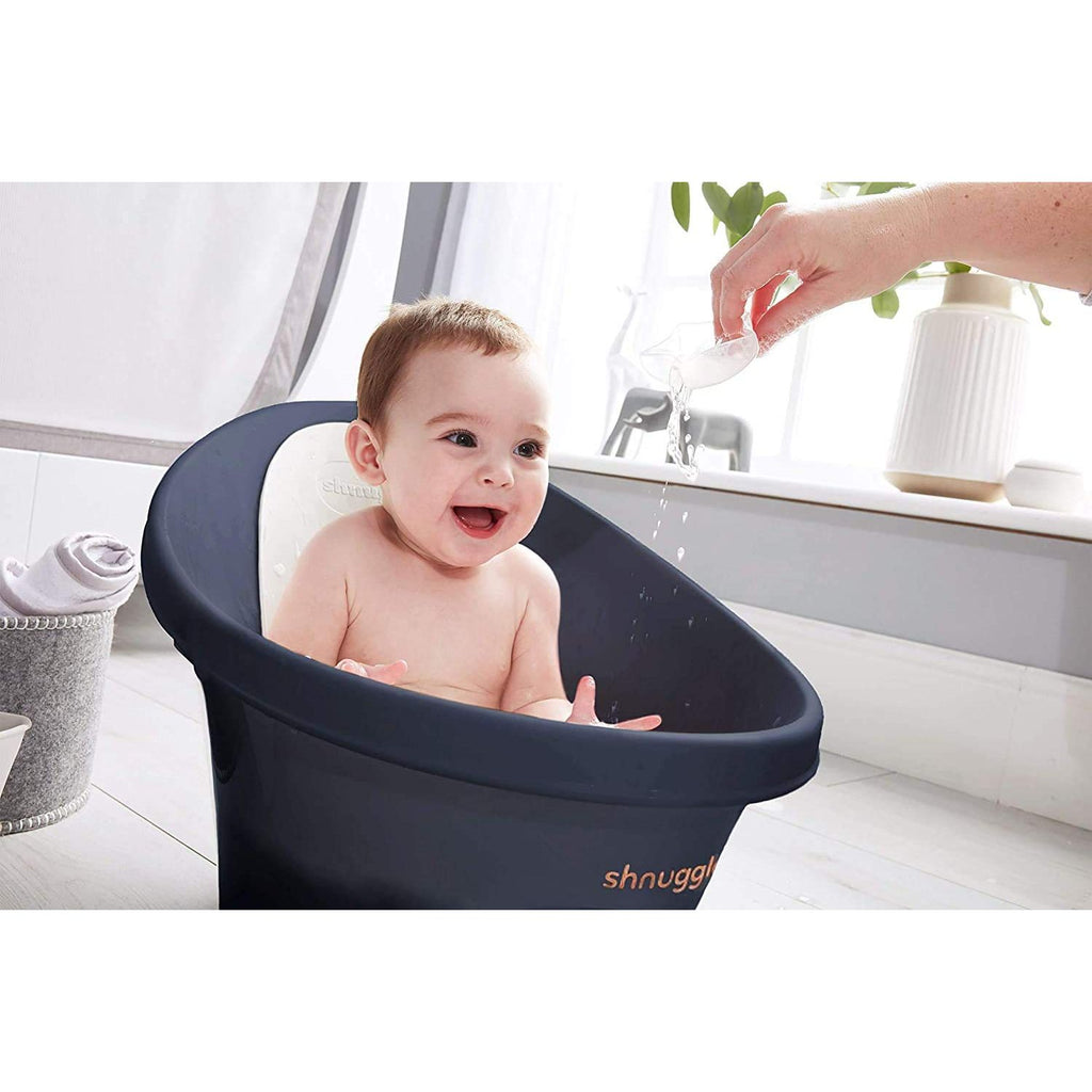 Shnuggle Baby Bath Tub   Compact Support Seat Navy Blue Age Newborn & Above
