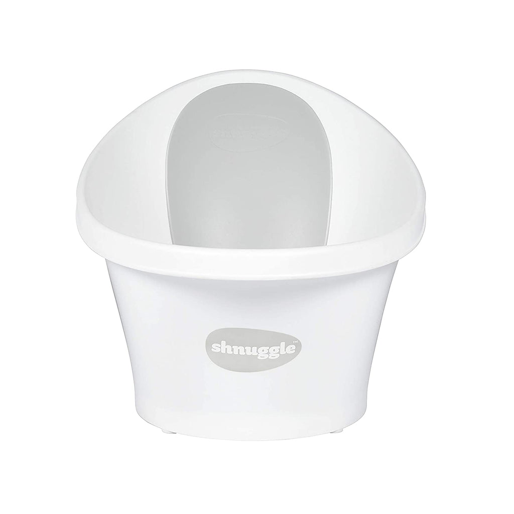 Shnuggle Baby Bath Tub - Compact Support Seat to make Bath Time Easy White/Grey Age-Newborn & Above