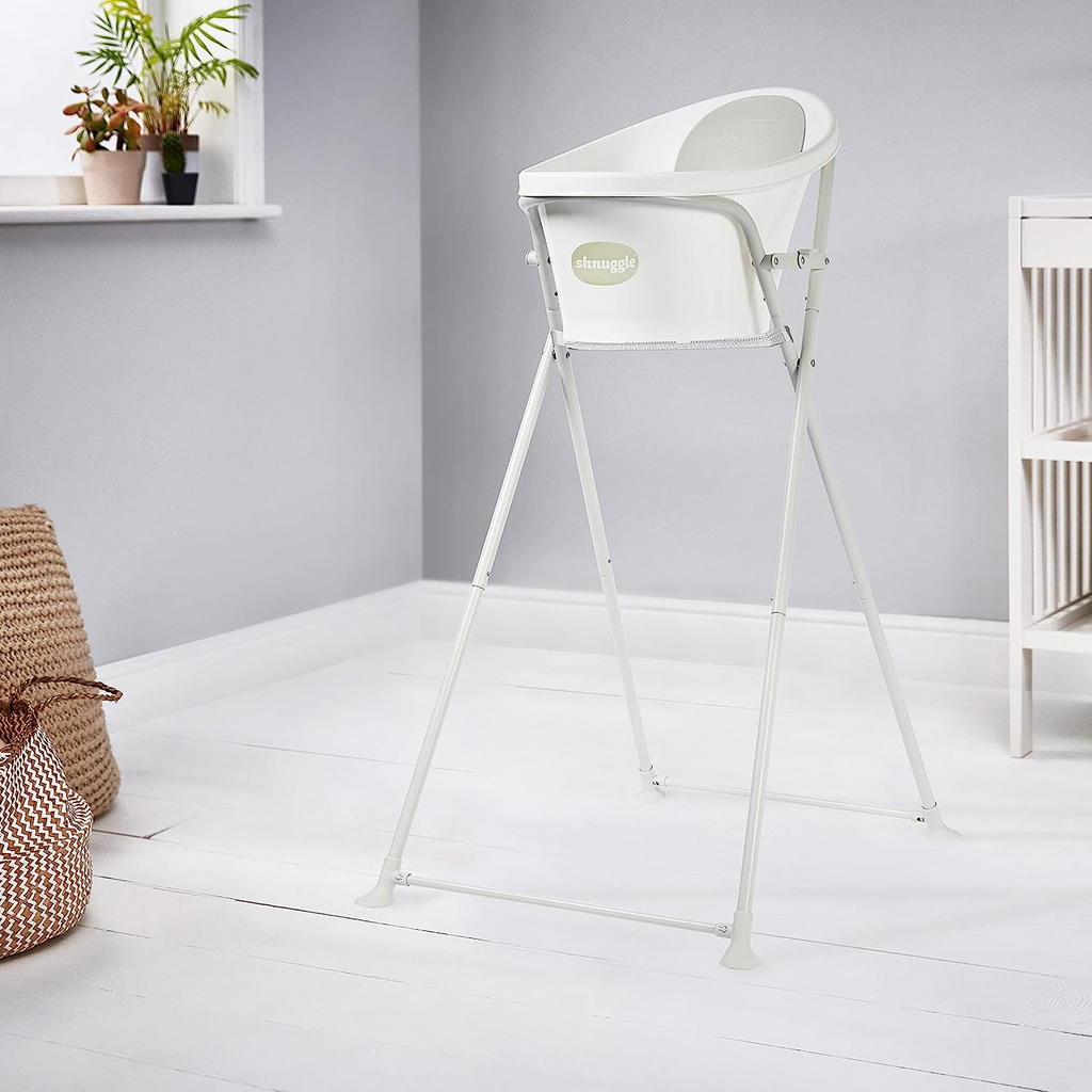 Shnuggle Folding Bath Stand With Strap Grey Age Newborn & Above