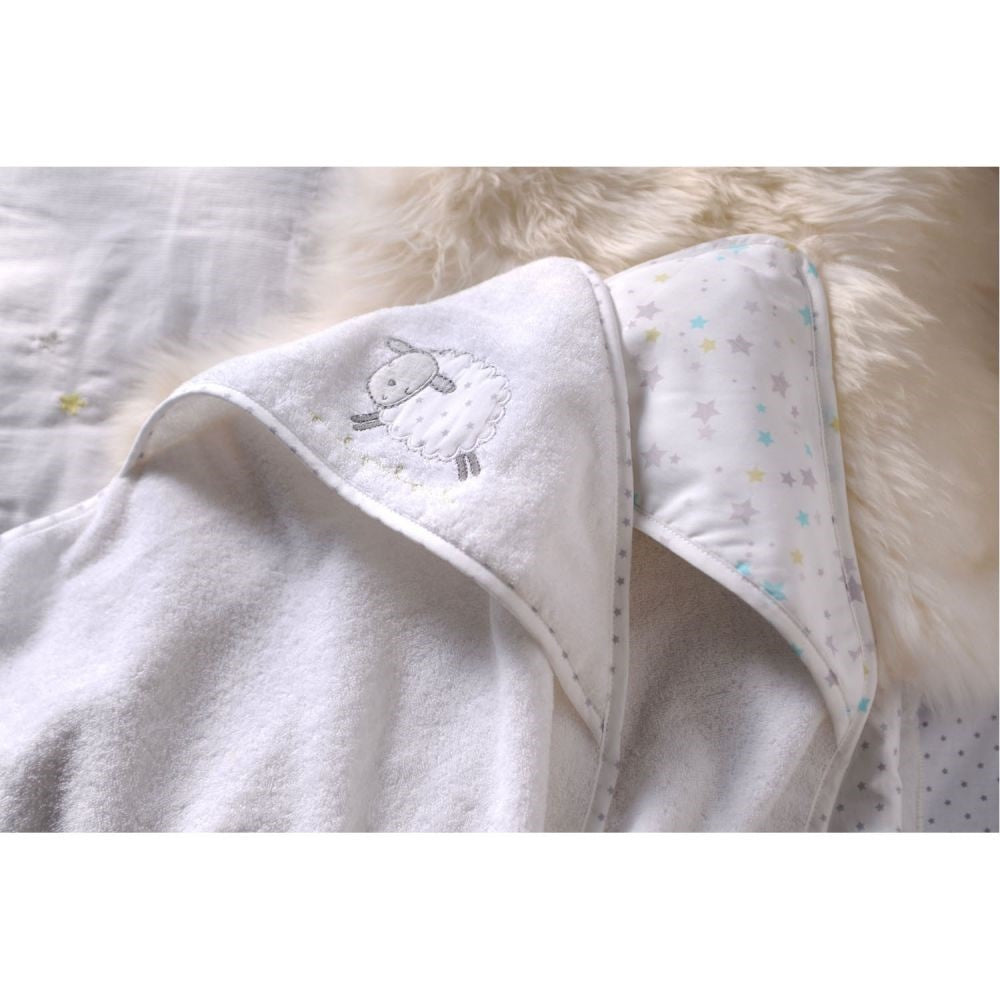 Silvercloud Counting Sheep Cuddle Robe Pack of 2 (75 x 75 cm) White Age- Newborn & Above