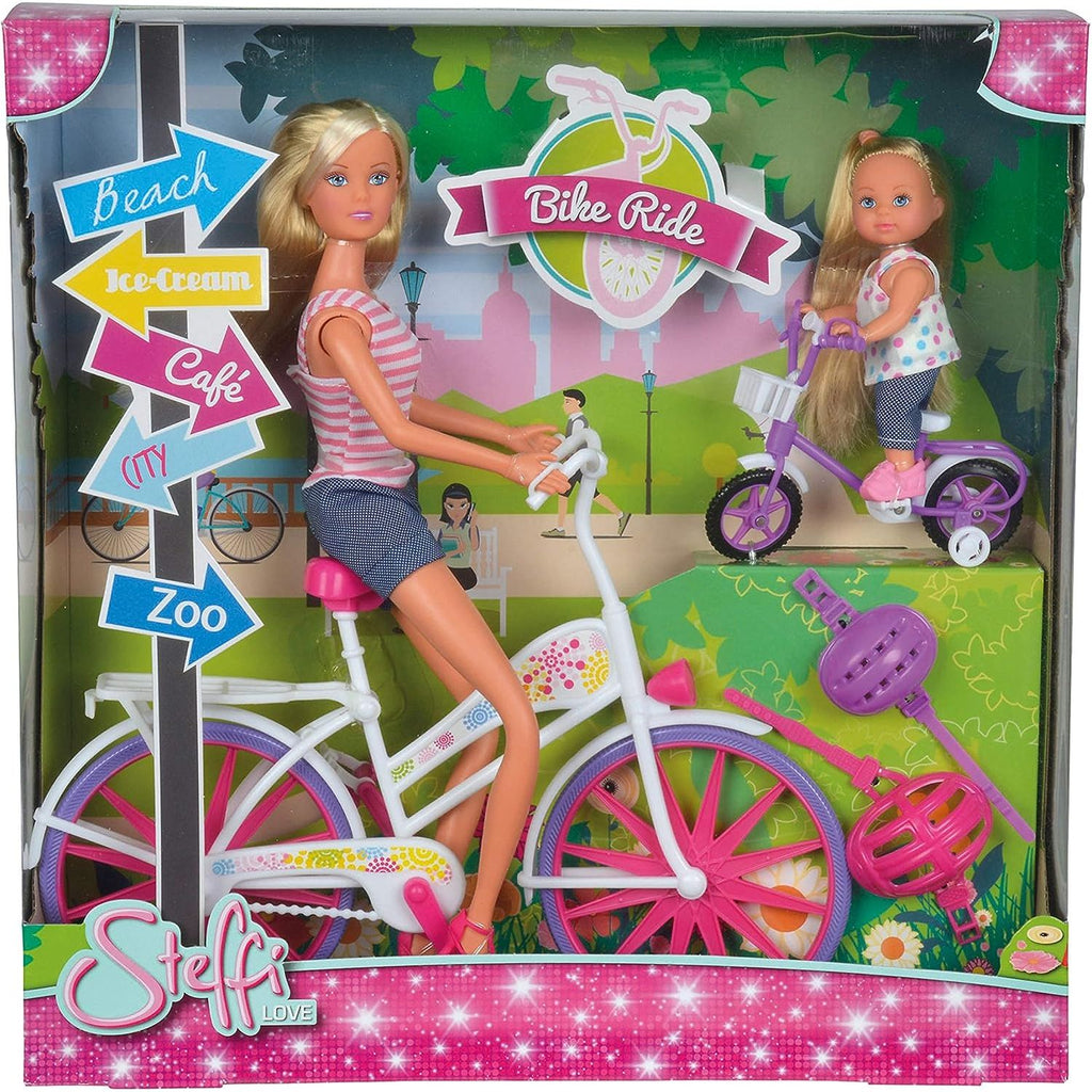 Simba Steffi Love & Evi on a Bike Doll Playset Multicolor Age- 3 Years & Above