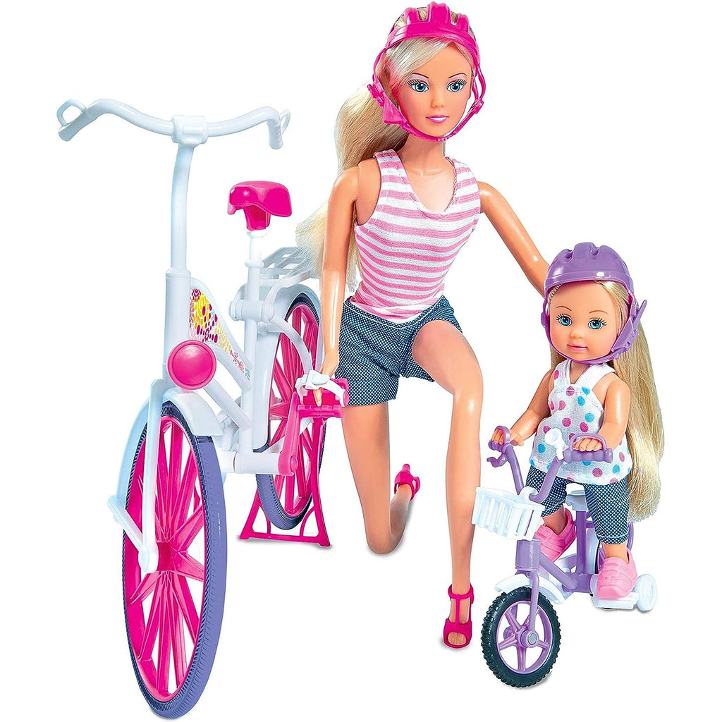 Simba Steffi Love & Evi on a Bike Doll Playset Multicolor Age- 3 Years & Above