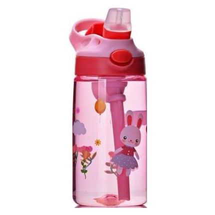Pibi Cute Cartoon Tritan Sipper/ Water Bottle 480ml Pink Age- 12 Months & Above