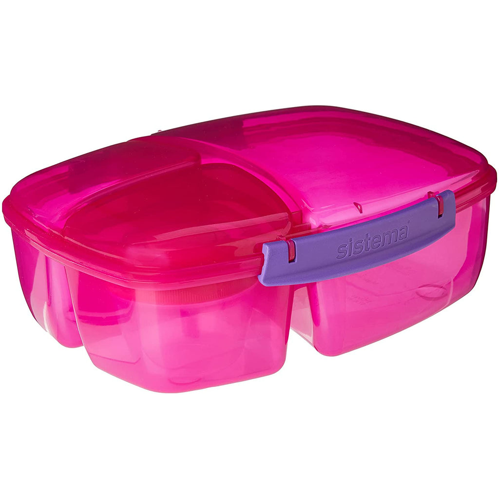 Sistema Triple Split Lunch Box & Yogurt Pot Container