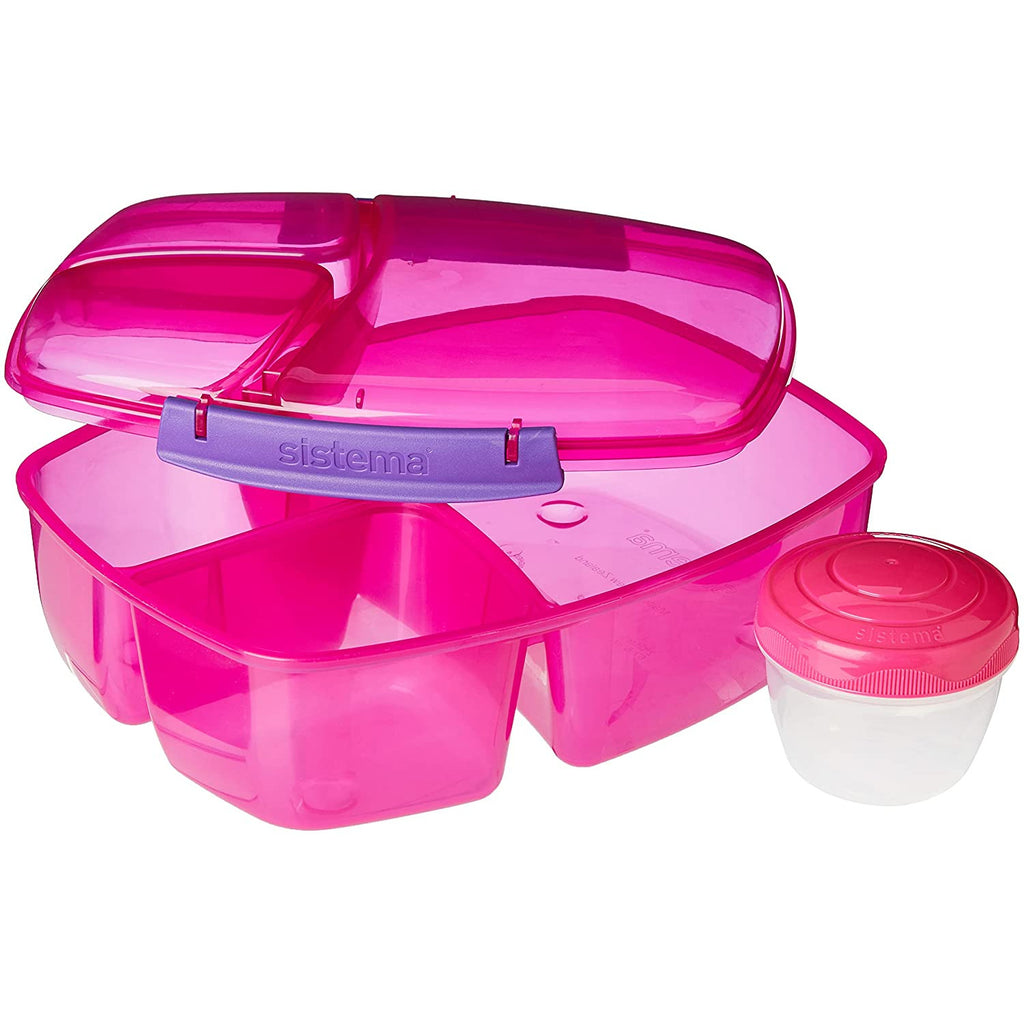 Sistema Triple Split Lunch Box & Yogurt Pot Container