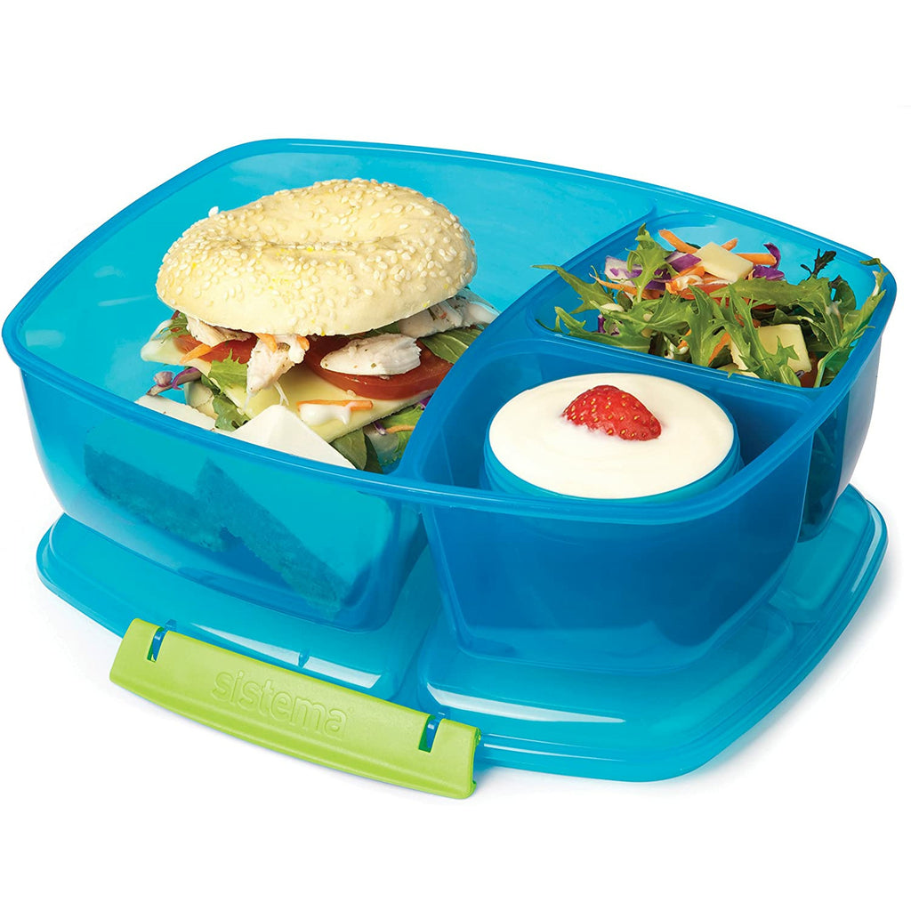 Sistema Triple Split Lunch Box & Yogurt Pot Container