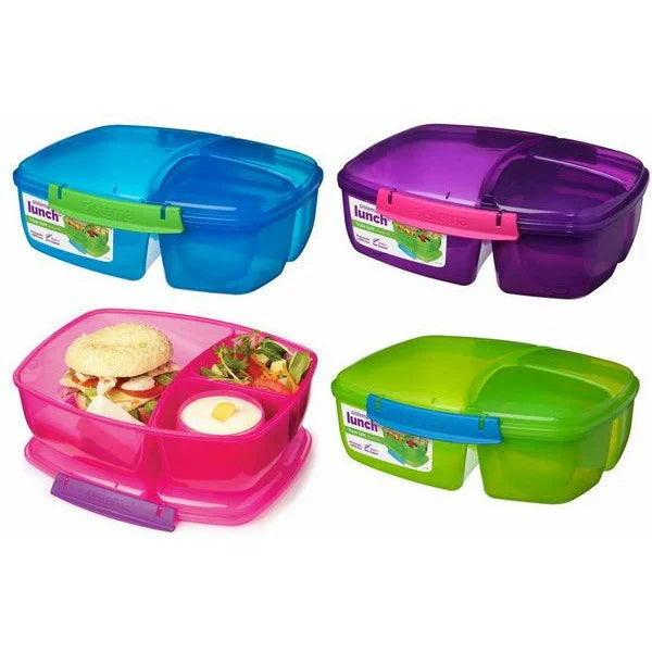 Sistema Triple Split Lunch Box & Yogurt Pot Container - Peekaboo