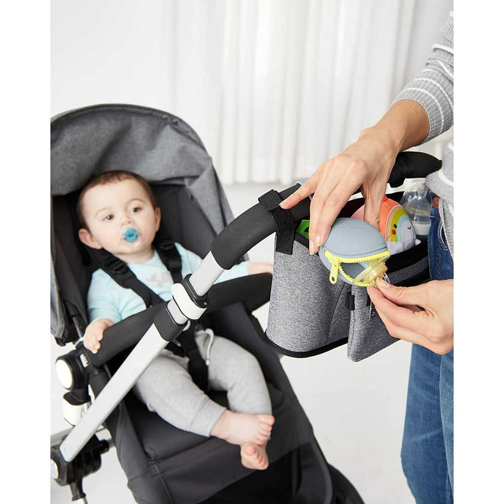 Skip Hop Grab & Go Silicone Pacifier Holder Grey Age-6 Months & Above