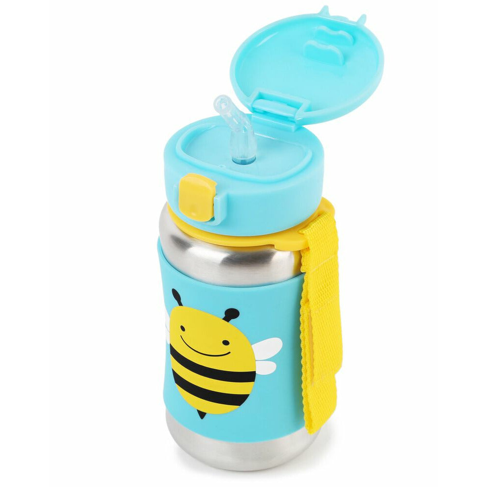 Skip Hop Zoo Bee Stainless Steel Straw Bottle Multicolor Age-6 Months & Above