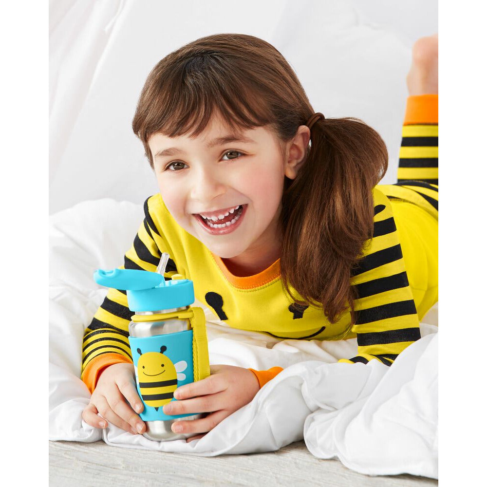 Skip Hop Zoo Bee Stainless Steel Straw Bottle Multicolor Age-6 Months & Above