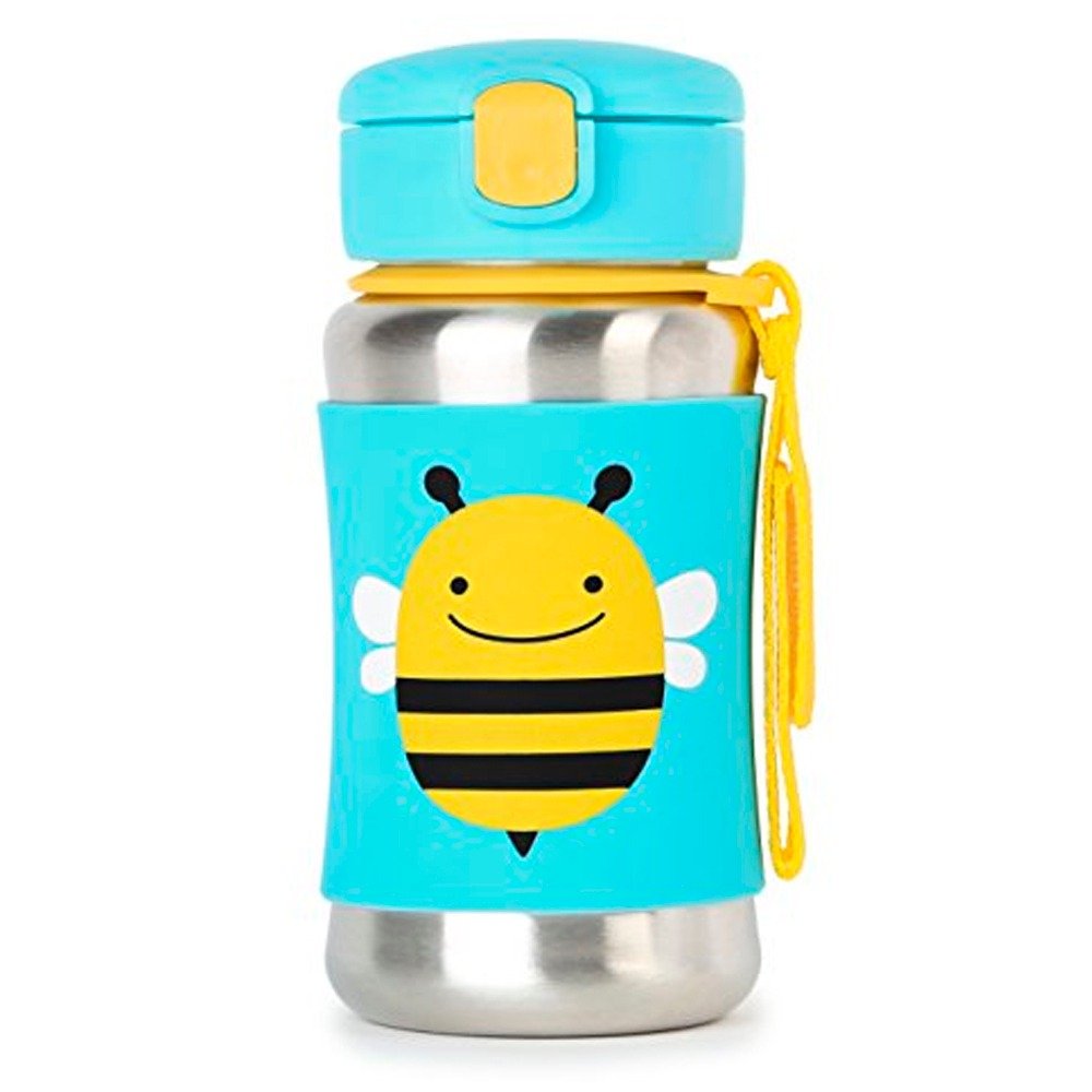 Skip Hop Zoo Bee Stainless Steel Straw Bottle Multicolor Age-6 Months & Above