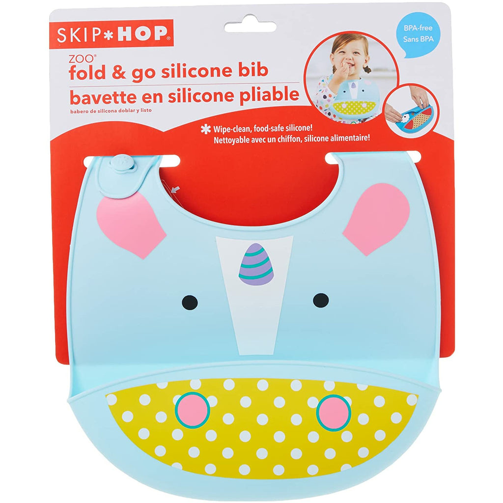 Skip Hop Zoo Fold & Go Silicone Bib Unicorn Multicolor Age-6 Months & Above