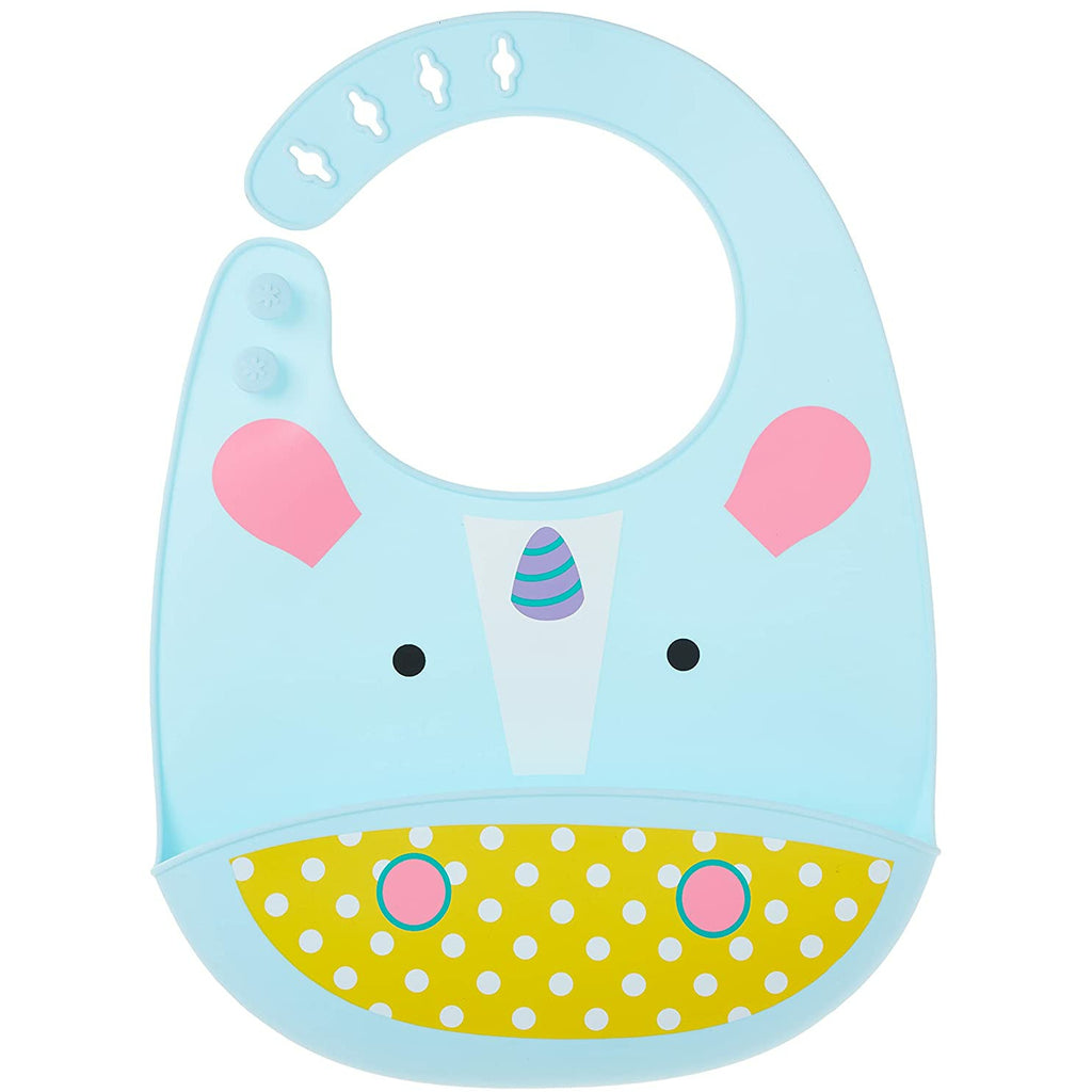Skip Hop Zoo Fold & Go Silicone Bib Unicorn Multicolor Age-6 Months & Above